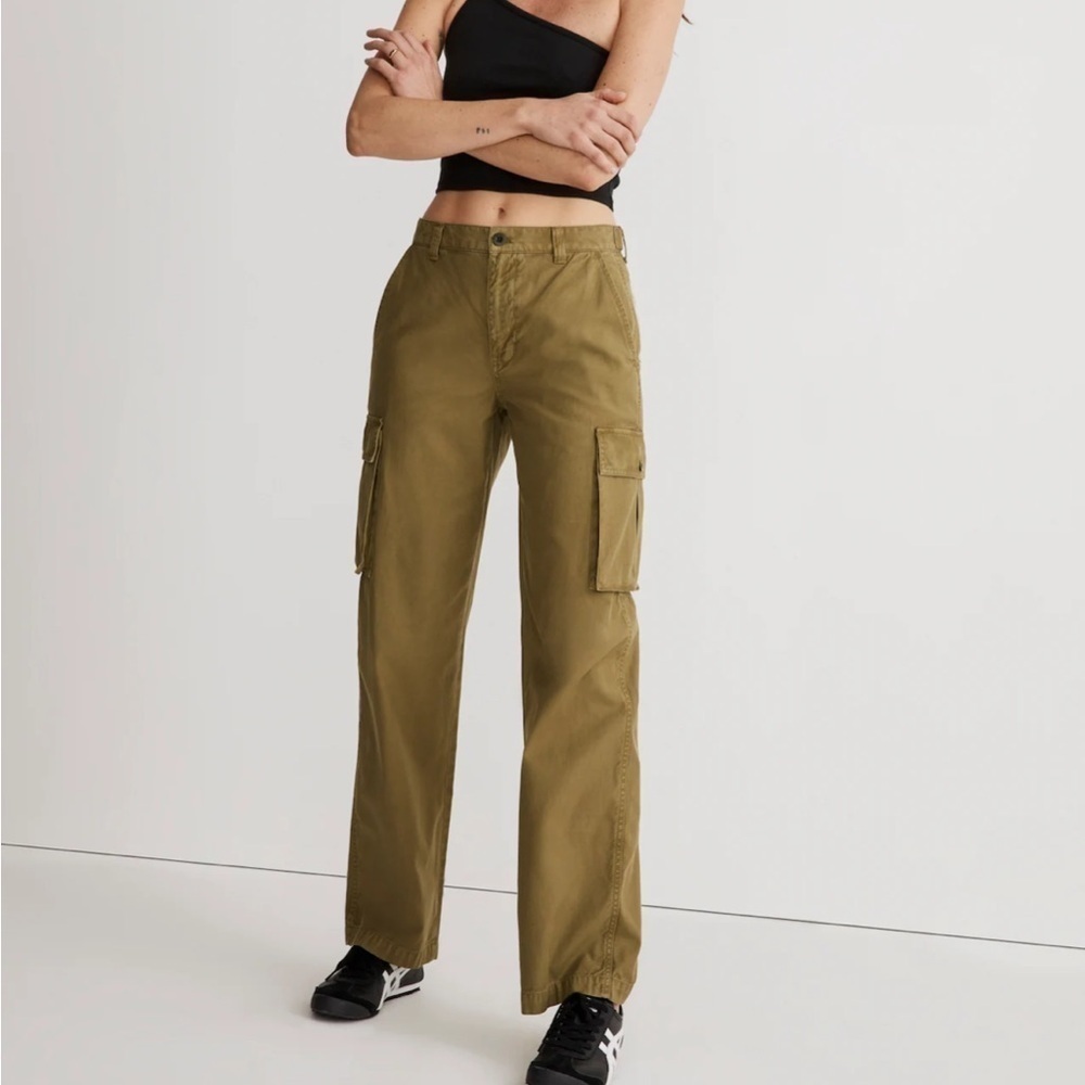 Madewell Garment-Dyed Low-Slung Straight Cargo Pants